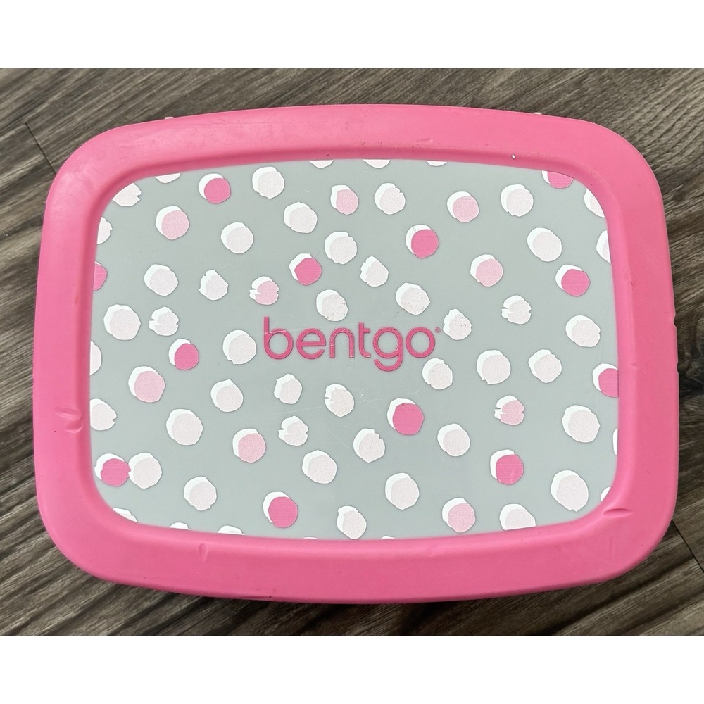 Bentgo Bento Leak Proof 5 Compartment Bento Lunch Box Kids Pink Gray Polka Dots